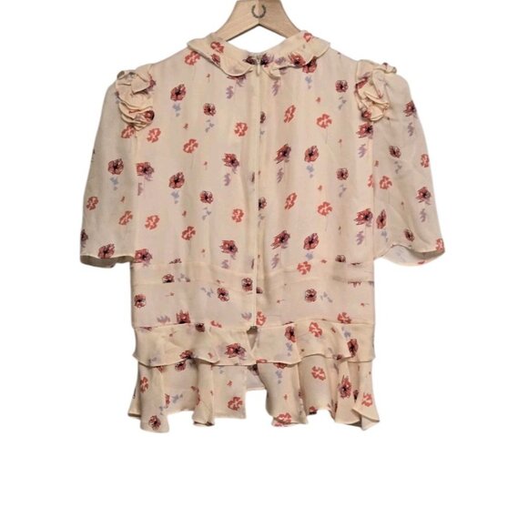 Laura Garcia Collection Floral Silk Blouse Womens 4 Barneys NY Top Cottagecore - Picture 2 of 6